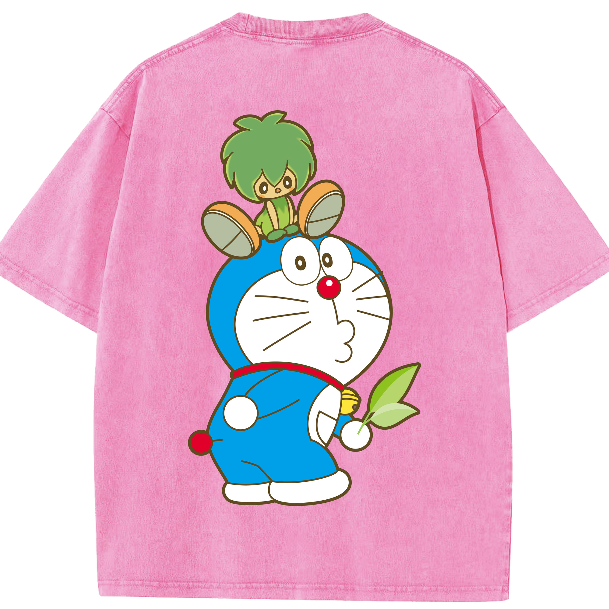 （画像用） ドラえもん Doraemon 綿100% ヴィンテージ風 半袖Tシャツ（背面プリント）